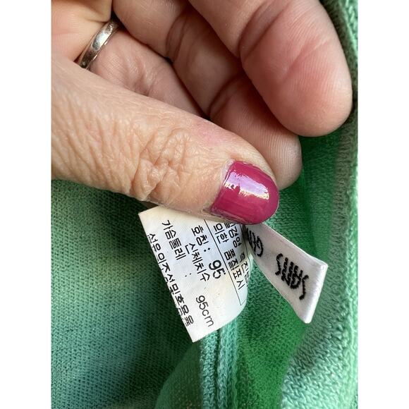 Sans Gene Beaded Knitted lightweight Mint Green Cardigan Sweater size SMALL - Picture 6 of 8